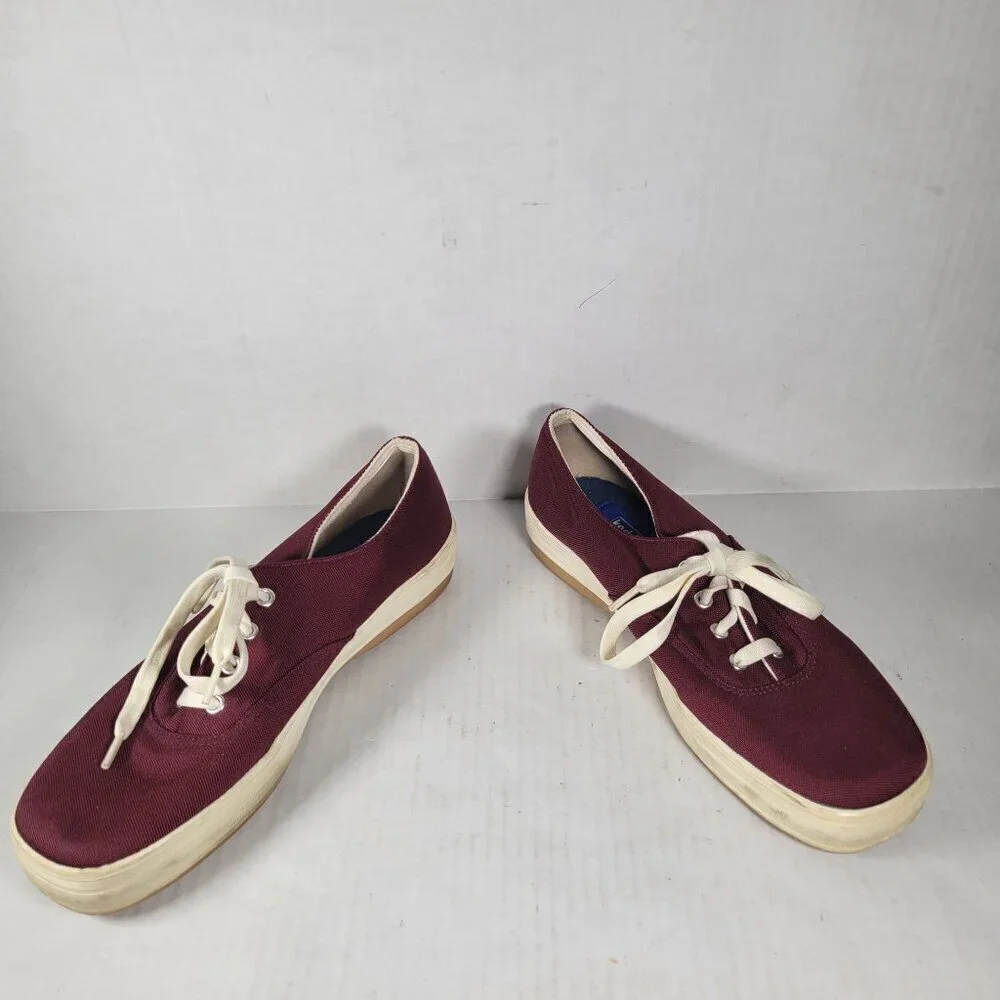 Keds Women Burgundy Lace Up Classic Stretch Athletic Shoes Sneaker Size US 7.5